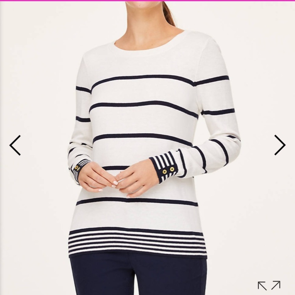 LOFT Petite striped sweater NWT never worn! - Picture 2 of 7